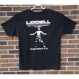 Vtg Chuck Liddell UFC Champion Shirt Mens XL Black Sinister Brand Ice Man
